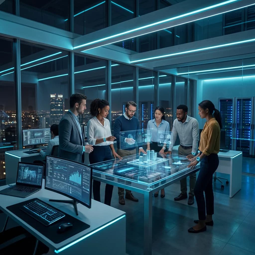 Commerce strategy session in a modern office environment